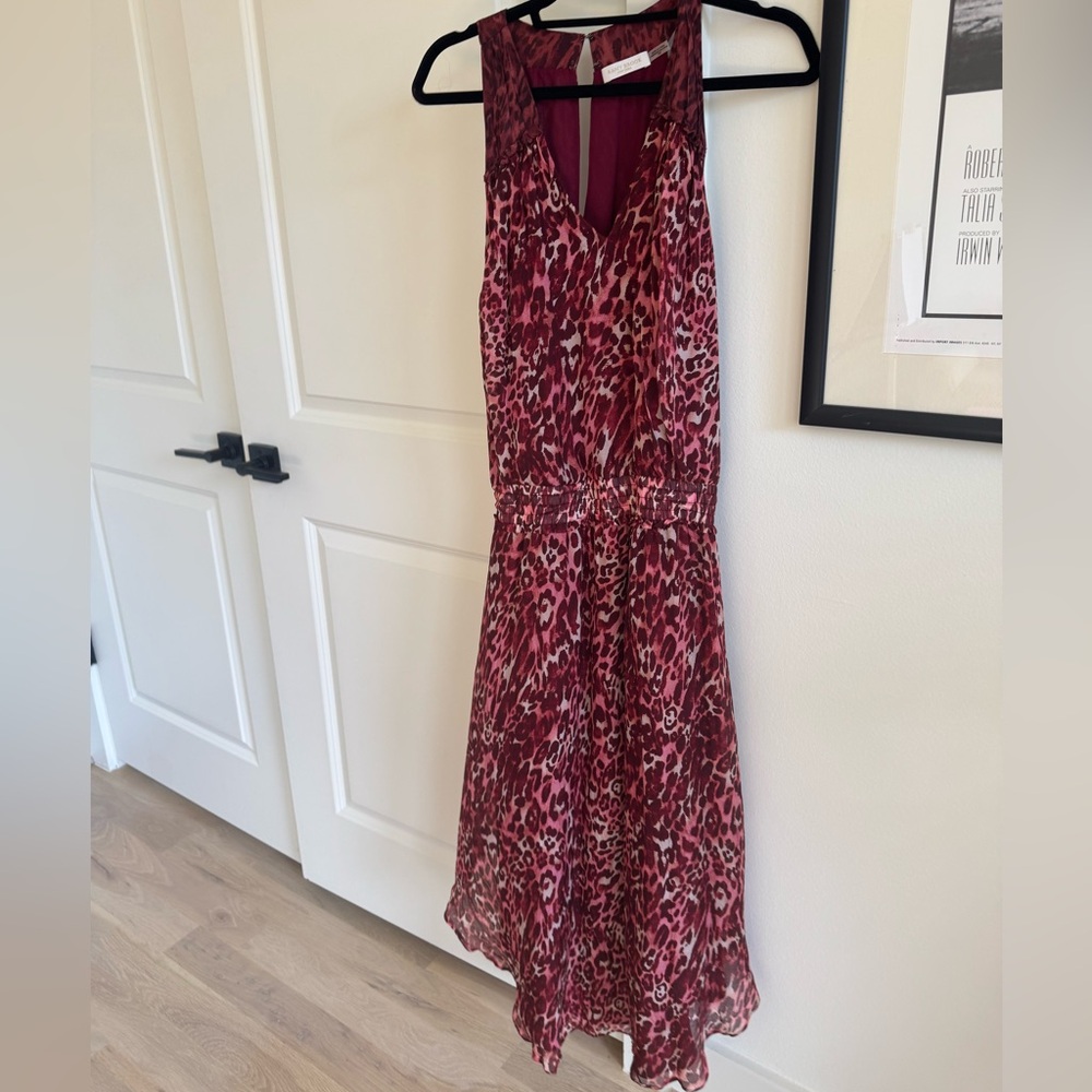 Ramy Brook Burgundy Leopard Midi Dress